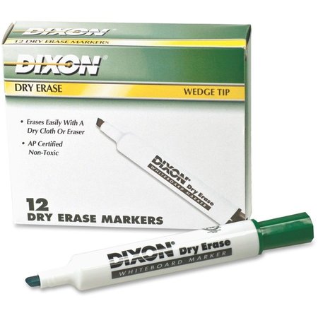 TICONDEROGA Dry-Erase Markers, Wedge Tip, 12/DZ, Green DIX92104